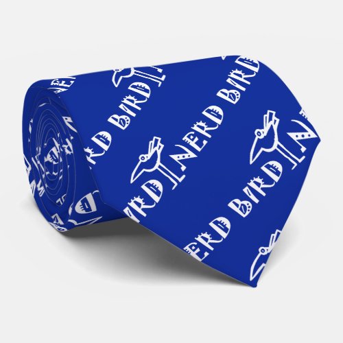 Humorous Birding Birdwatching Ornithology Blue Neck Tie