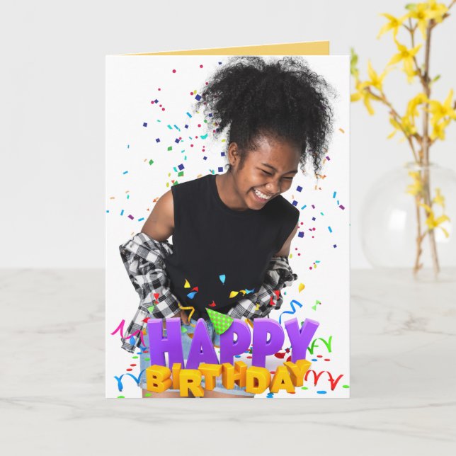 Humorous Birthday Card Afrocentric (Yellow Flower)