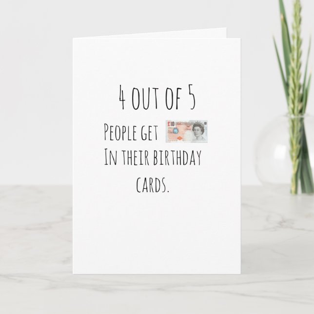 Humorous Birthday Card Money (Front)