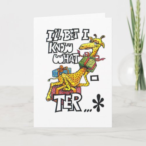 Humorous birthday card with giraffe