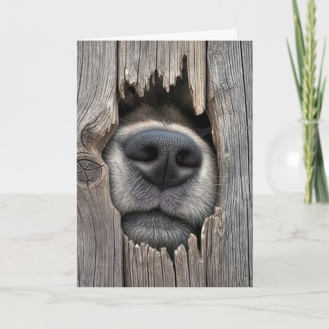 Humorous Birthday Dog Nose Card (Front)