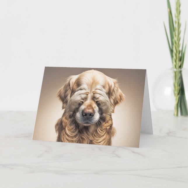 Humorous Birthday Golden Retriever Card (Front)