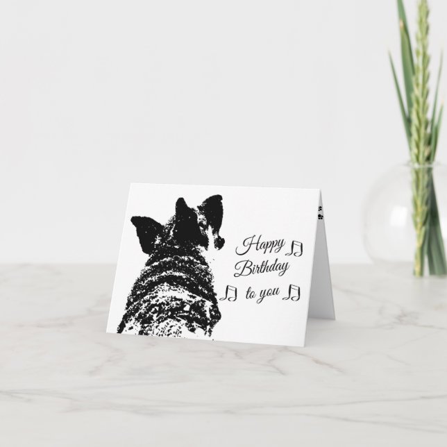 Humorous Birthday Greeting with German Shepherd Card (Front)