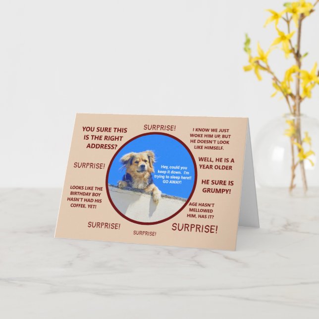 HUMOROUS BIRTHDAY SURPRISE/OOPS--WRONG HOUSE! CARD (Yellow Flower)