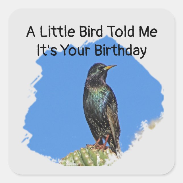 Humorous Birthday Wishes Starling Envelope Seal (Front)