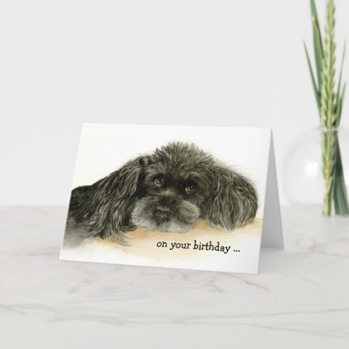 Humorous Birthday with Lovable Poodle Card