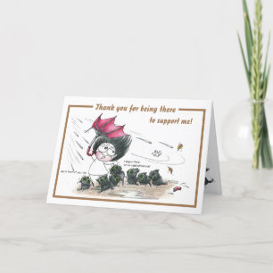 Humorous black cat Thank You card