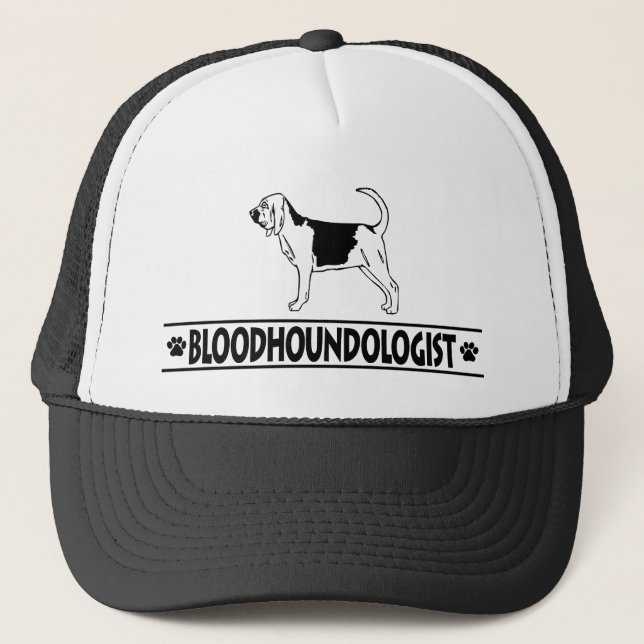 Humorous Bloodhound Trucker Hat (Front)