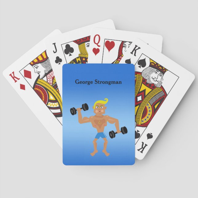 Humorous Bodybuilder style Male personalize Poker Cards (Back)