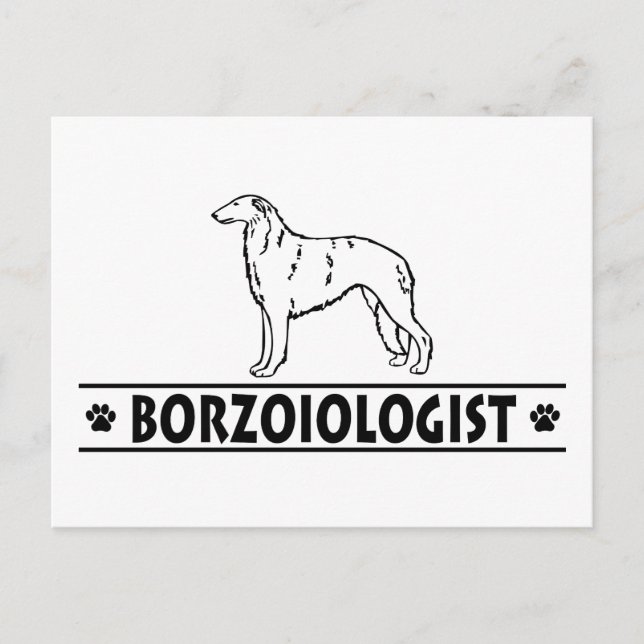 Humorous Borzoi Dog Postcard (Front)