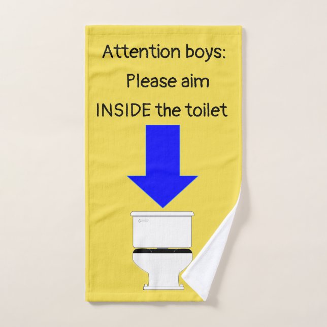 Humorous Boys bathroom hand towel (Hand Towel)