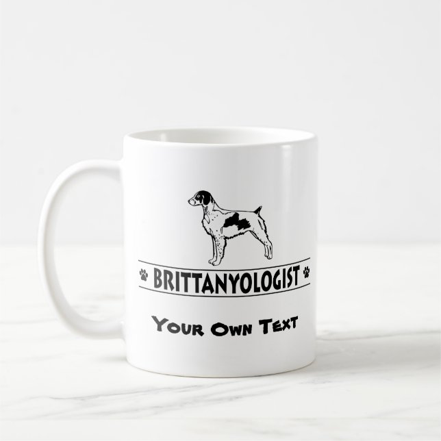 Humorous Brittany Coffee Mug (Left)