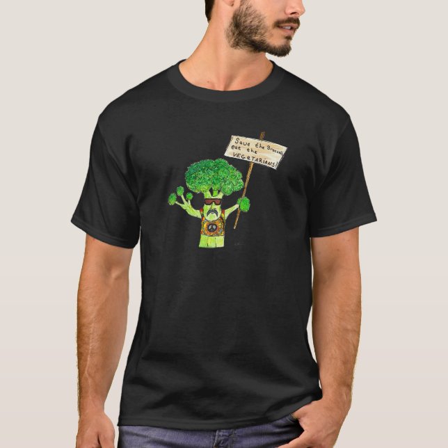 Humorous Broccoli Activist T-Shirt (Front)