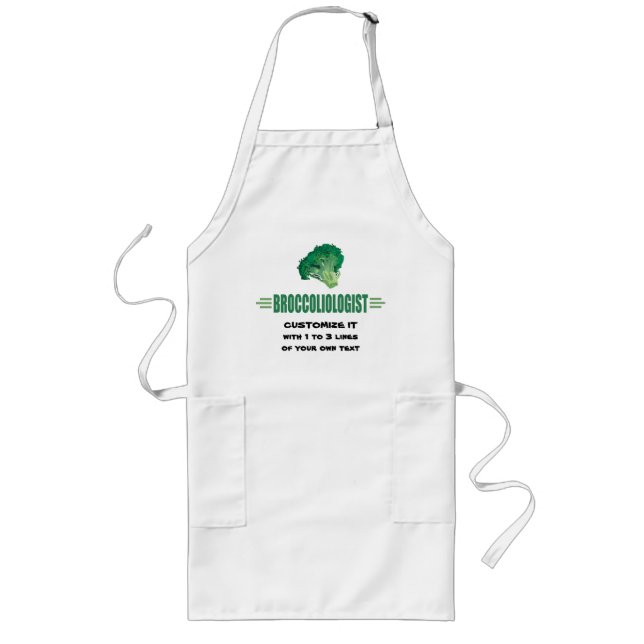 Humorous Broccoli Long Apron (Front)