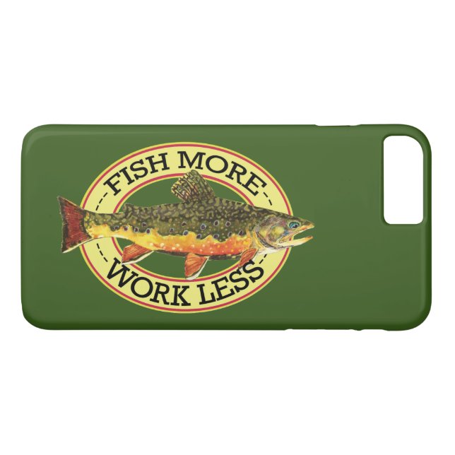 Humorous Brook Trout, Fish More Work Less Case-Mate iPhone Case (Back (Horizontal))