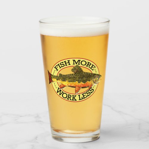 Humorous Brook Trout Fishing Anglers Glass