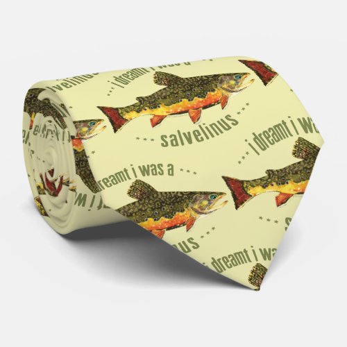 Humorous Brook Trout Fly Fishing Anglers Neck Tie