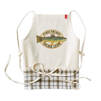 Humorous Brown Trout Fly Fishing Zazzle HEART Apron