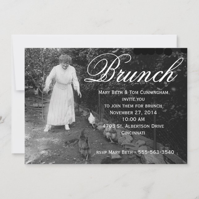 Humorous Brunch Party Invitation (Front)