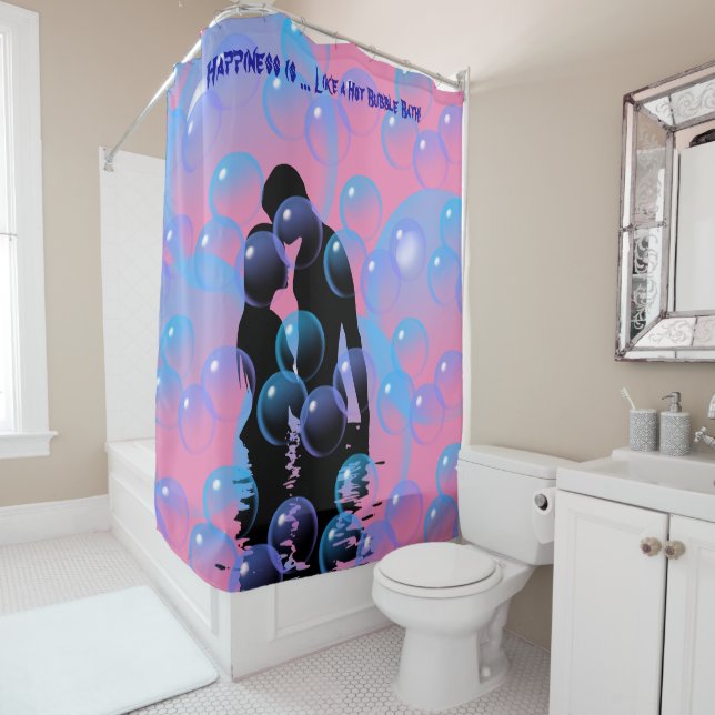 Humorous - Bubble Bath - Housewarming Gift Shower Curtain (In Situ)