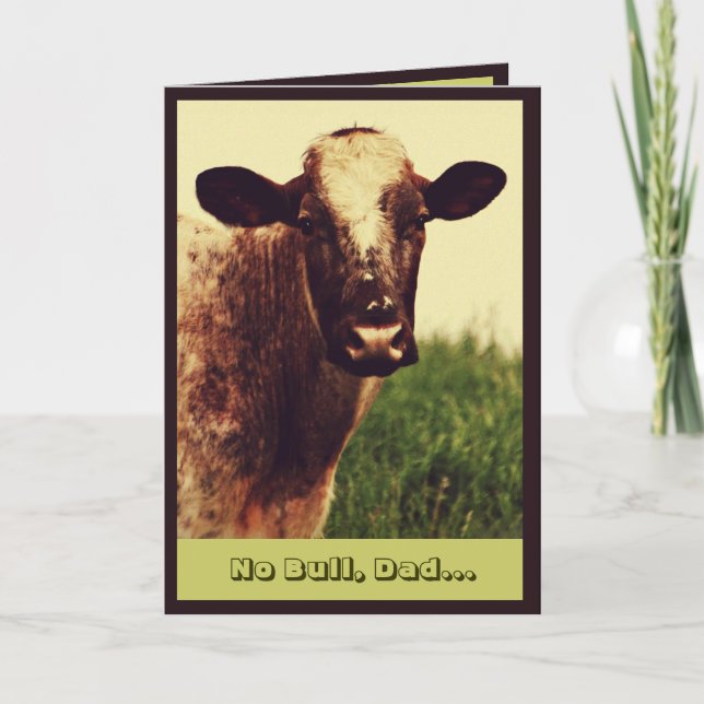 Humorous Bull Photo Father's Day Card (Front)