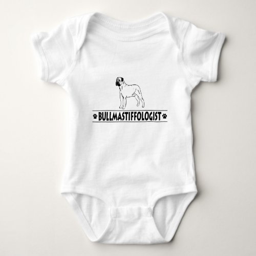 Humorous Bullmastiff Baby Bodysuit