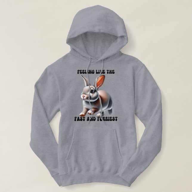 Humorous Bunny Rabbit  Hoodie (Design Front)