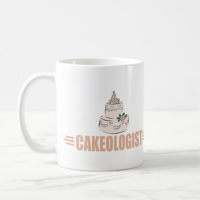 Humorous Cake Decorating Coffee Mug (Left)
