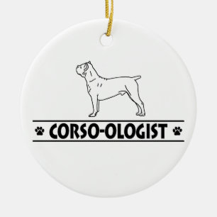Humorous Cane Corso Ceramic Ornament