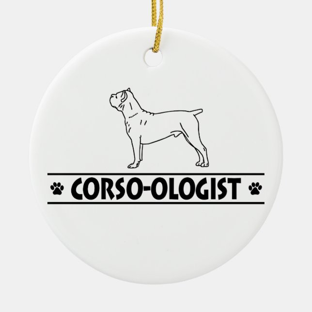 Humorous Cane Corso Ceramic Ornament (Front)