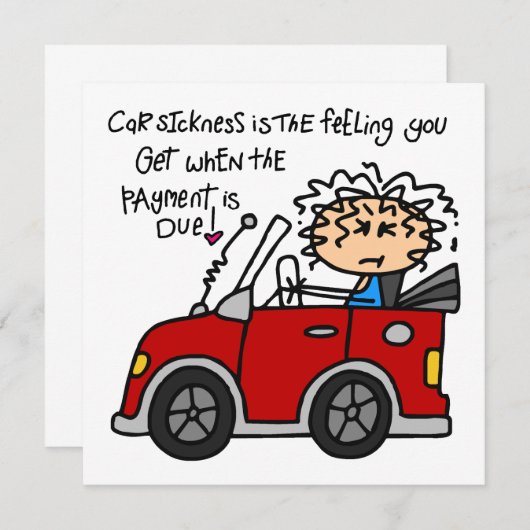 Humorous Car Sickness (Front/Back)