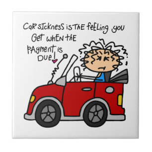 Humorous Car Sickness Ceramic Tile