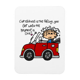 Humorous Car Sickness Magnet