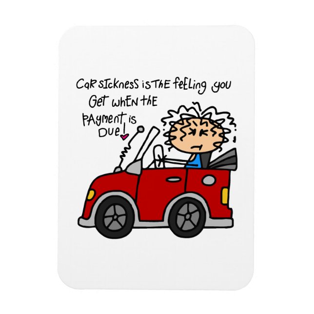 Humorous Car Sickness Magnet (Vertical)
