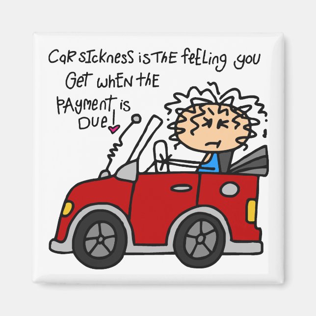 Humorous Car Sickness Magnet (Front)