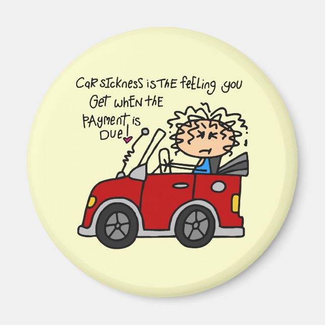 Humorous Car Sickness Magnet (Front)
