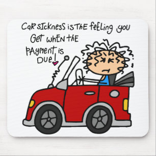 Humorous Car Sickness Mouse Pad