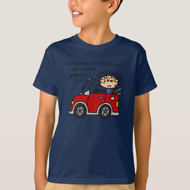 Humorous Car Sickness T-Shirt (Front)