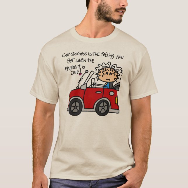 Humorous Car Sickness T-Shirt (Front)