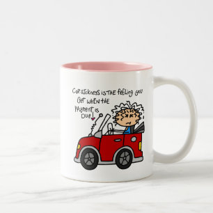 Humorous Car Sickness Two-Tone Coffee Mug