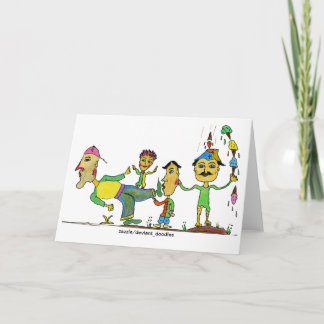 Humorous Cartoon Art Folded Greeting Card