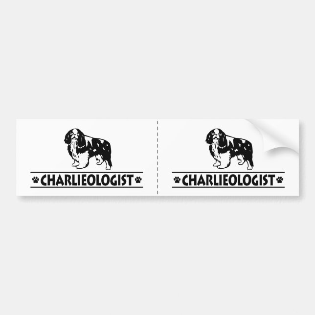 Humorous Cavalier King Charles Spaniel Bumper Sticker (Front)