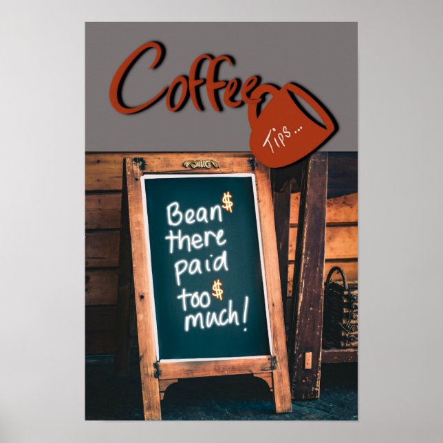 Humorous chalkboard quote red coffee mug kitchen poster (Front)