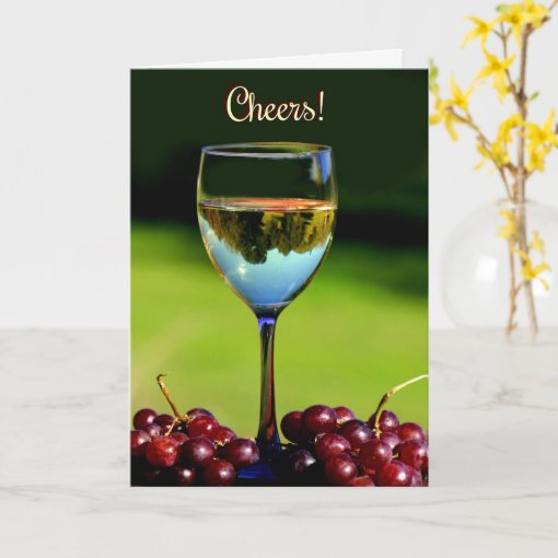 Humorous Cheers Wine Happy Birthday Card | Zazzle