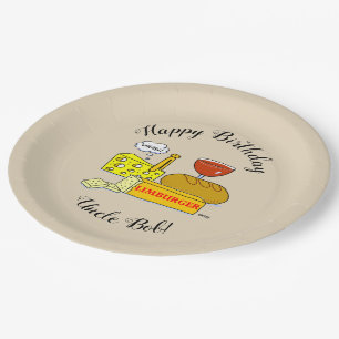 Humorous Cheese and Wine Tasting Birthday Party Paper Plates
