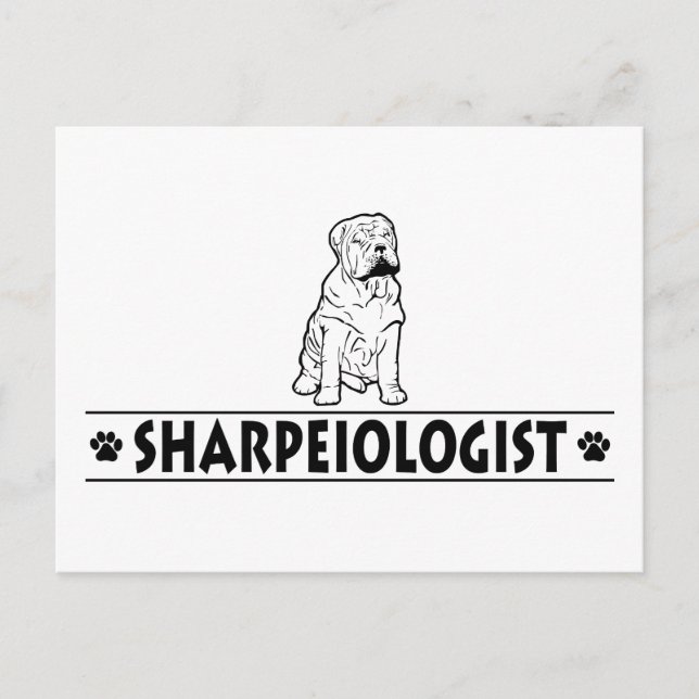 Humorous Chinese Shar-Pei Postcard (Front)