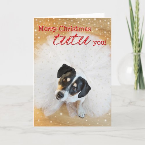 Humorous Christmas Card _ Dog Wearing a Tutu