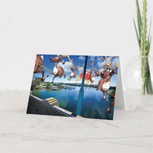 Humorous Christmas Card of Santa’s Pilgrimage