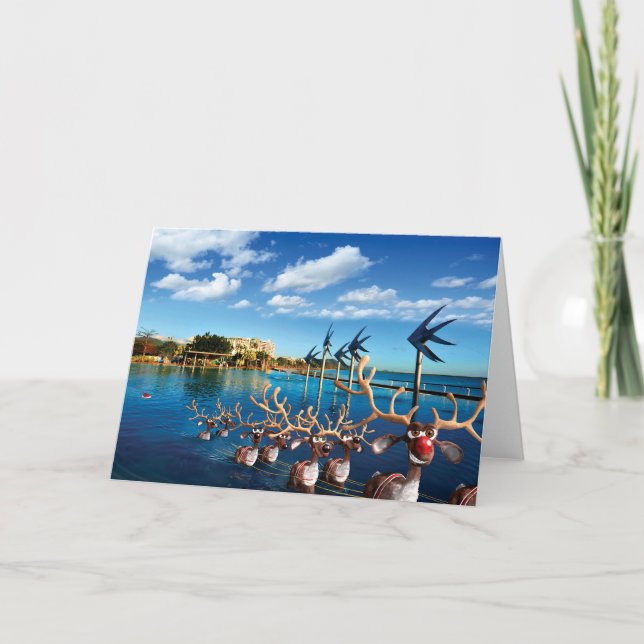 Humorous Christmas Card of Santa’s Pilgrimage (Front)