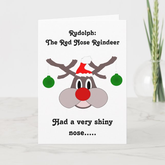 Humorous Christmas Card Reindeer Design (Front)